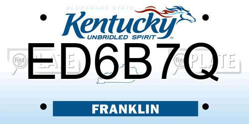 ED6B7Q Kentucky License Plate