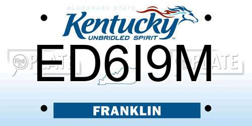 ED6I9M Kentucky License Plate