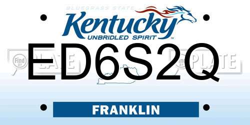 ED6S2Q Kentucky License Plate