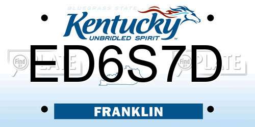 ED6S7D Kentucky License Plate