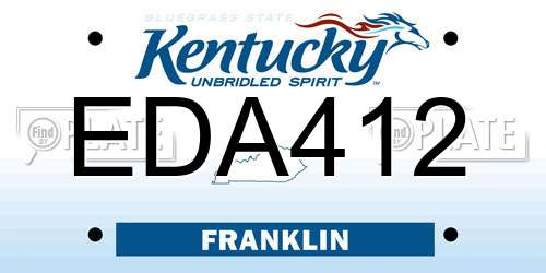EDA412 Kentucky License Plate