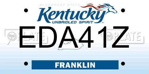 EDA41Z Kentucky License Plate