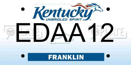 EDAA12 Kentucky License Plate