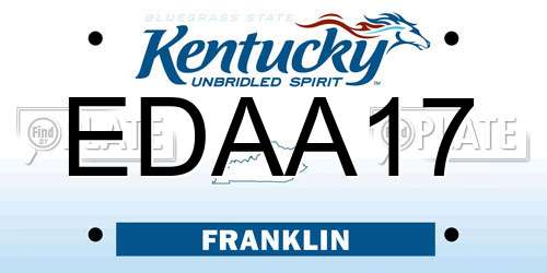 EDAA17 Kentucky License Plate