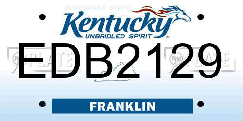 EDB2129 Kentucky License Plate