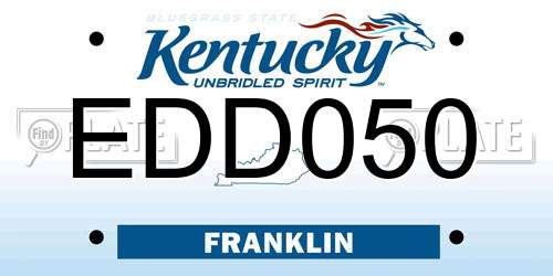 EDD050 Kentucky License Plate