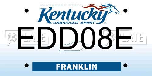 EDD08E Kentucky License Plate