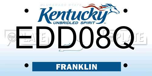 EDD08Q Kentucky License Plate