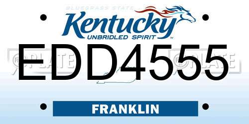 EDD4555 Kentucky License Plate