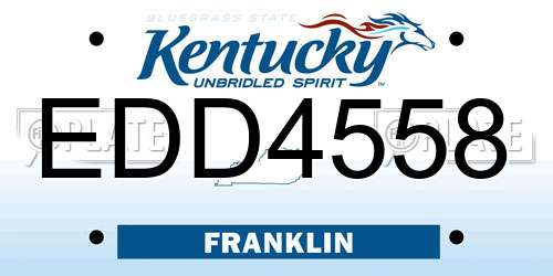 EDD4558 Kentucky License Plate