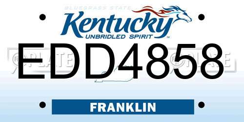 EDD4858 Kentucky License Plate