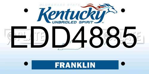 EDD4885 Kentucky License Plate