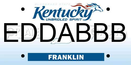 EDDABBB Kentucky License Plate