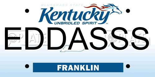 EDDASSS Kentucky License Plate