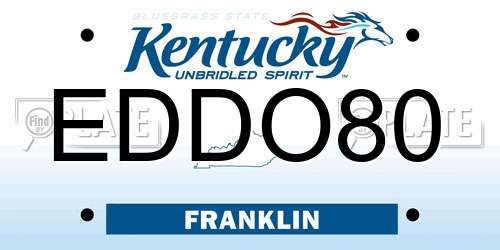 EDDO80 Kentucky License Plate