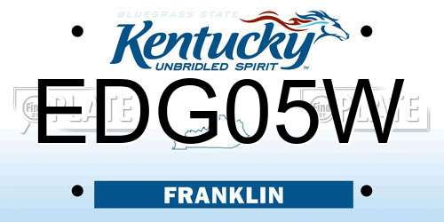 EDG05W Kentucky License Plate
