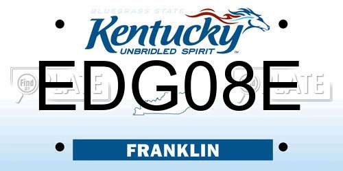 EDG08E Kentucky License Plate
