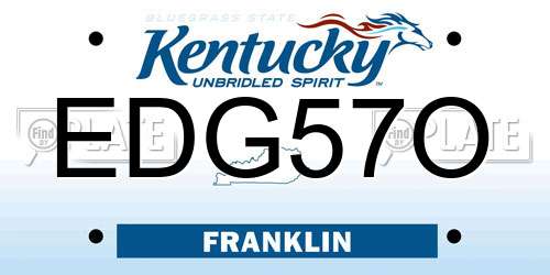 EDG57O Kentucky License Plate