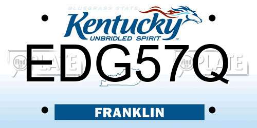 EDG57Q Kentucky License Plate