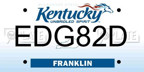 EDG82D Kentucky License Plate