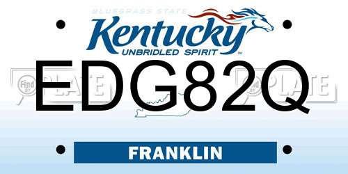 EDG82Q Kentucky License Plate