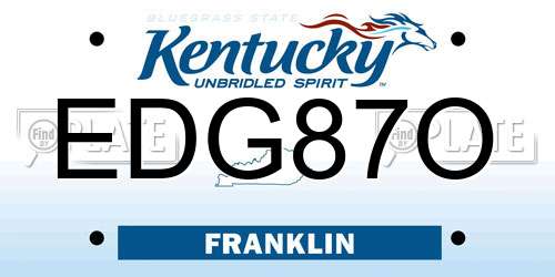 EDG87O Kentucky License Plate