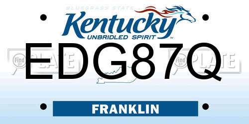 EDG87Q Kentucky License Plate