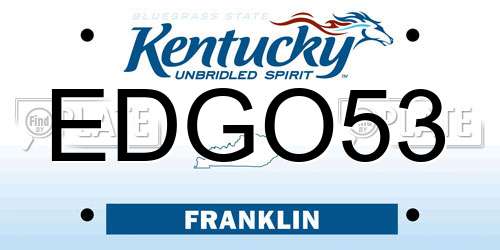 EDGO53 Kentucky License Plate