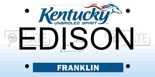 EDISON Kentucky License Plate