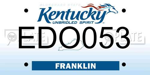 EDO053 Kentucky License Plate