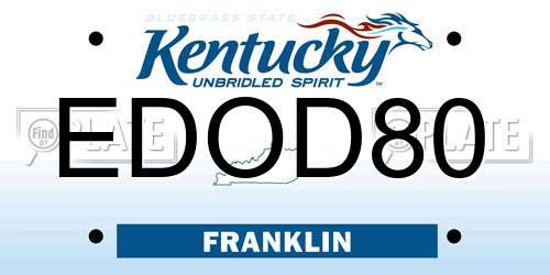 EDOD80 Kentucky License Plate