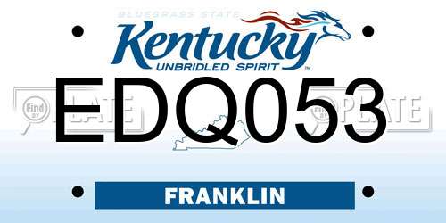 EDQ053 Kentucky License Plate