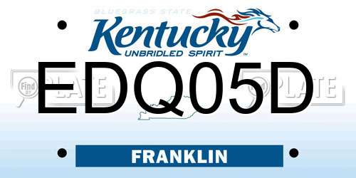 EDQ05D Kentucky License Plate