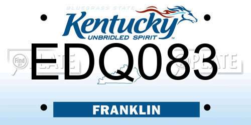 EDQ083 Kentucky License Plate