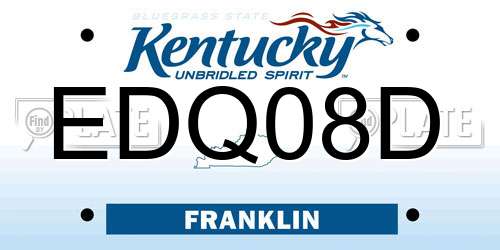 EDQ08D Kentucky License Plate