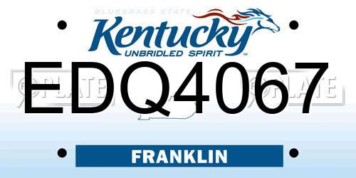 EDQ4067 Kentucky License Plate