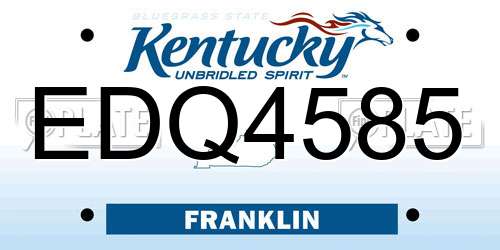 EDQ4585 Kentucky License Plate