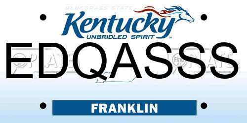 EDQASSS Kentucky License Plate