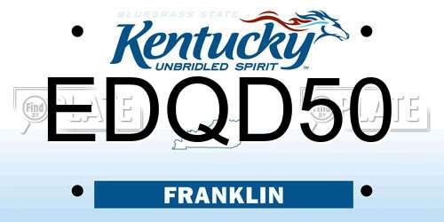 EDQD50 Kentucky License Plate