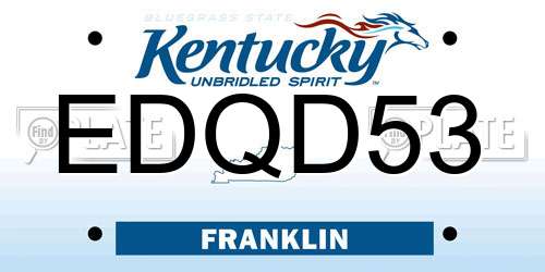 EDQD53 Kentucky License Plate