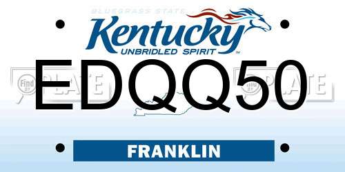 EDQQ50 Kentucky License Plate