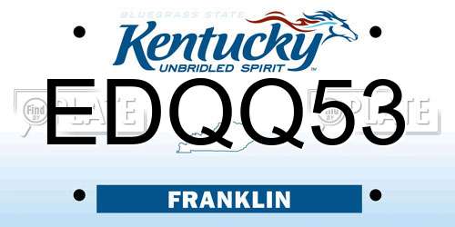 EDQQ53 Kentucky License Plate