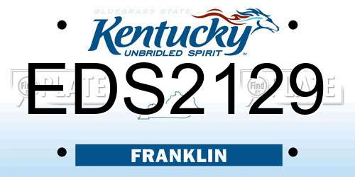 EDS2129 Kentucky License Plate