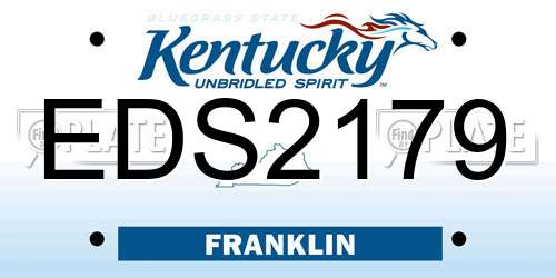 EDS2179 Kentucky License Plate