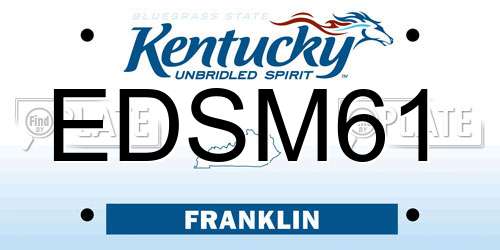 EDSM61 Kentucky License Plate