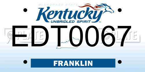 EDT0067 Kentucky License Plate