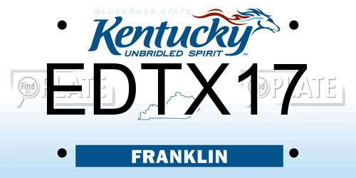 EDTX17 Kentucky License Plate