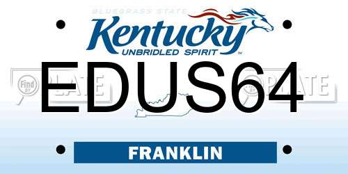 EDUS64 Kentucky License Plate