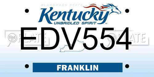 EDV554 Kentucky License Plate