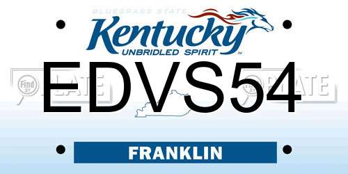 EDVS54 Kentucky License Plate